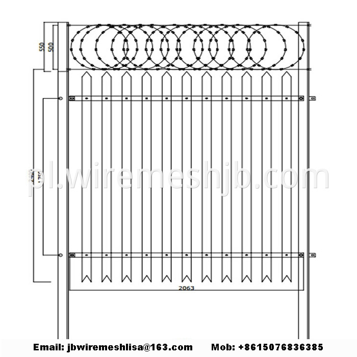 Powder Coated Palisade Fence Panels